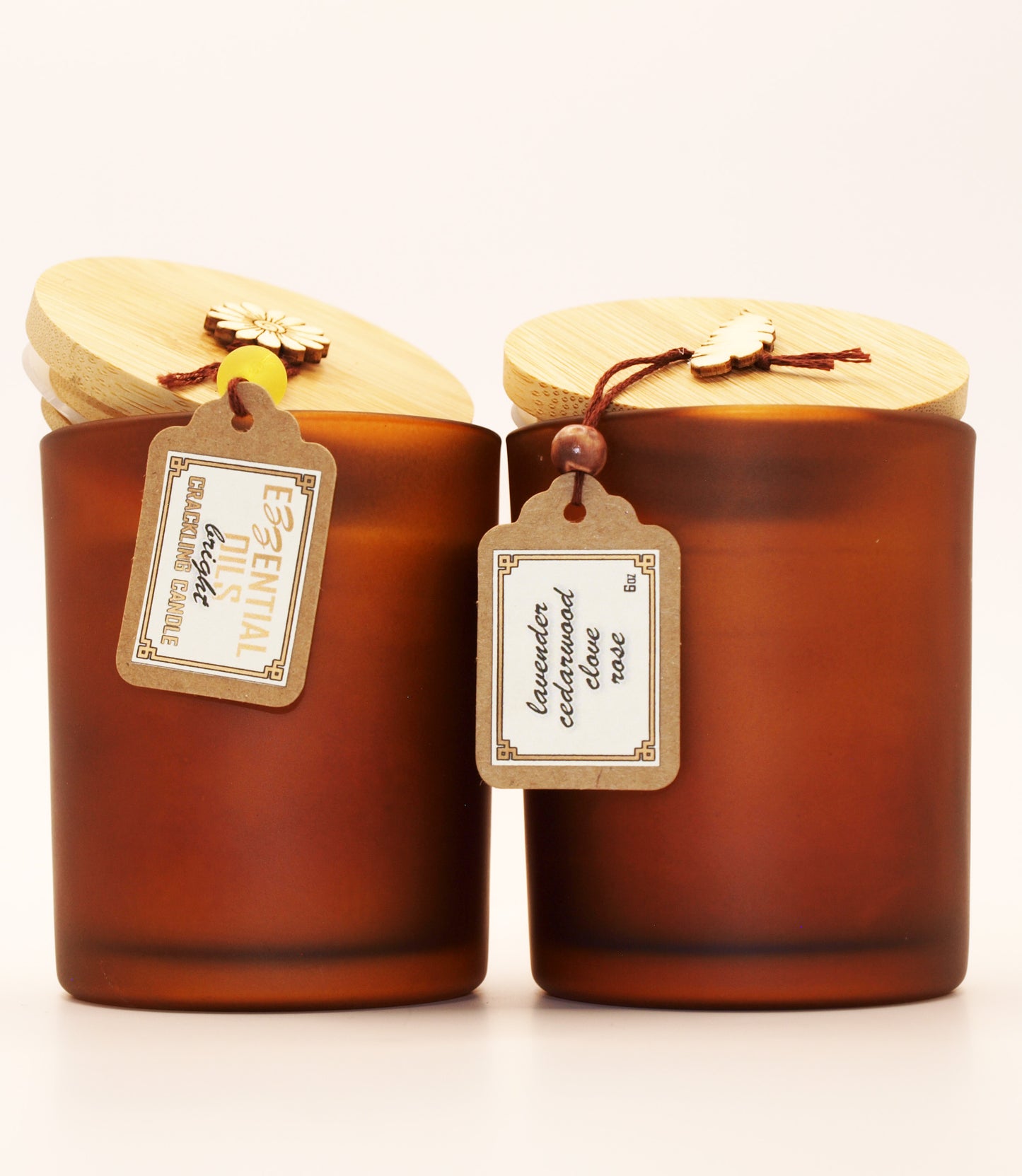 EZZENTIAL OILS CRACKLING CANDLE warm and bright set of 2 all natural soy candle
